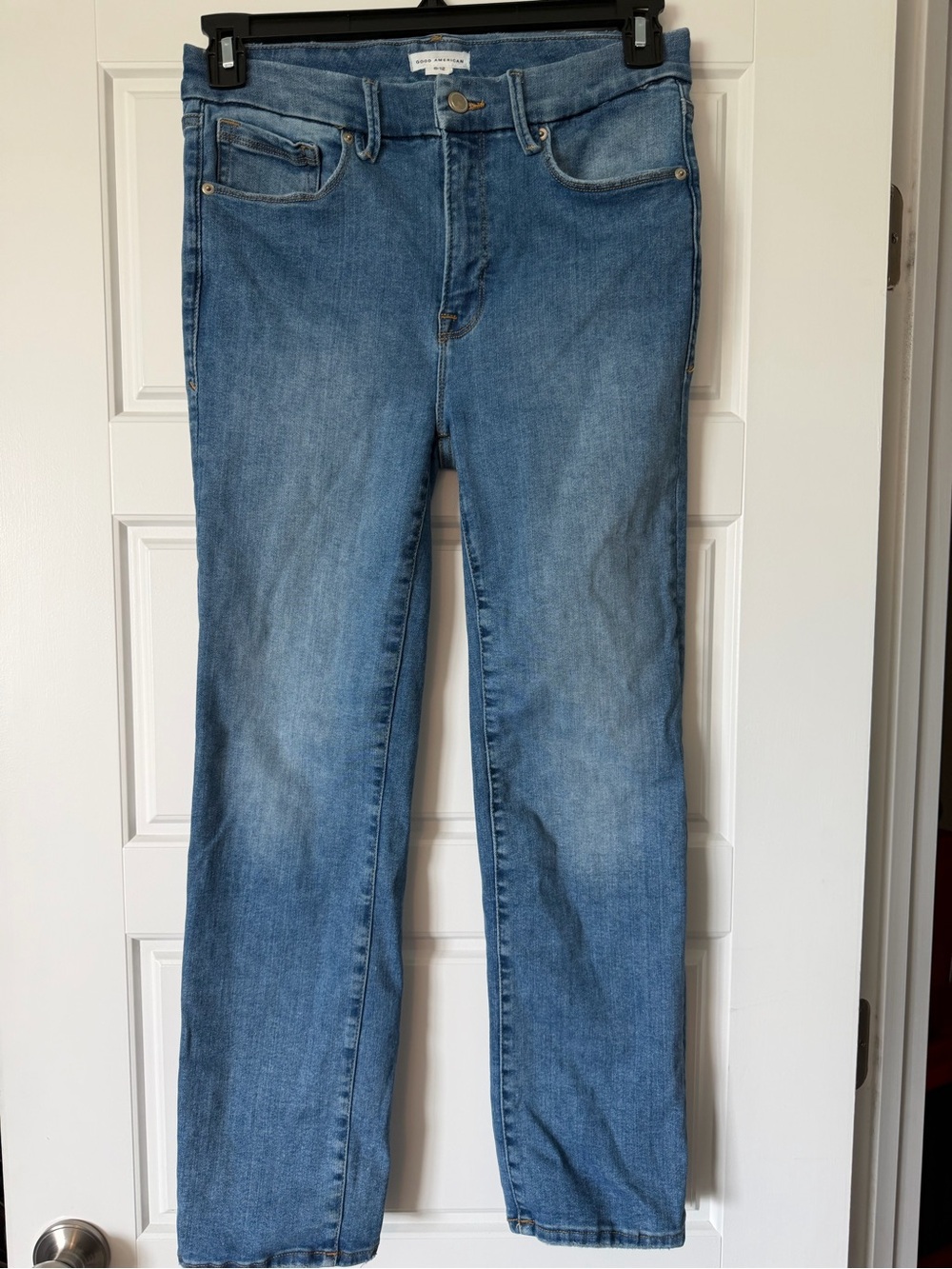 Good American Always Fits size 6-12 Good Legs Straight-Leg Jeans
